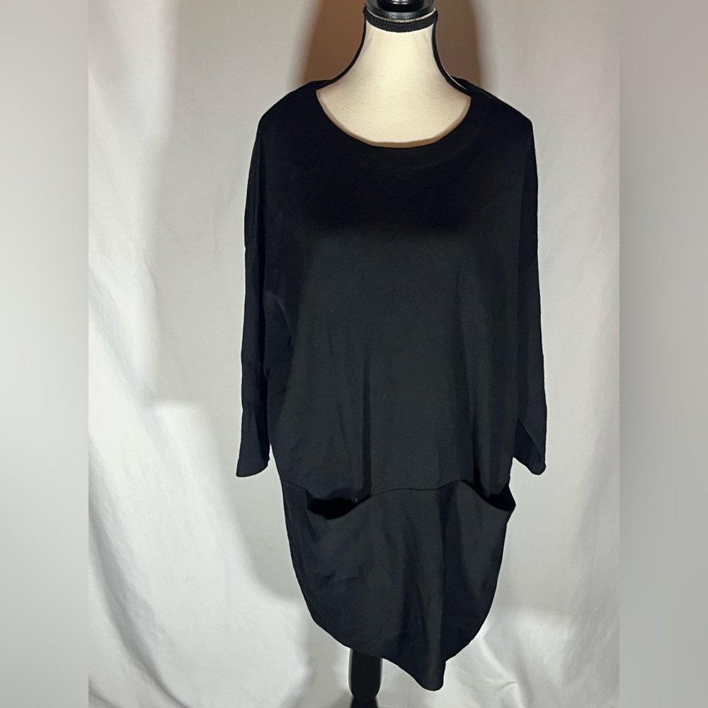 COS Oversized Fit Crew Neckline Tunic Sweater Dress w/Front Pockets